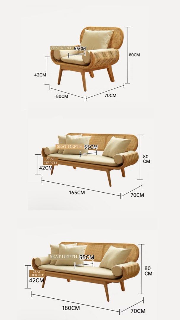 BELMORO Modern Rattan Sofa