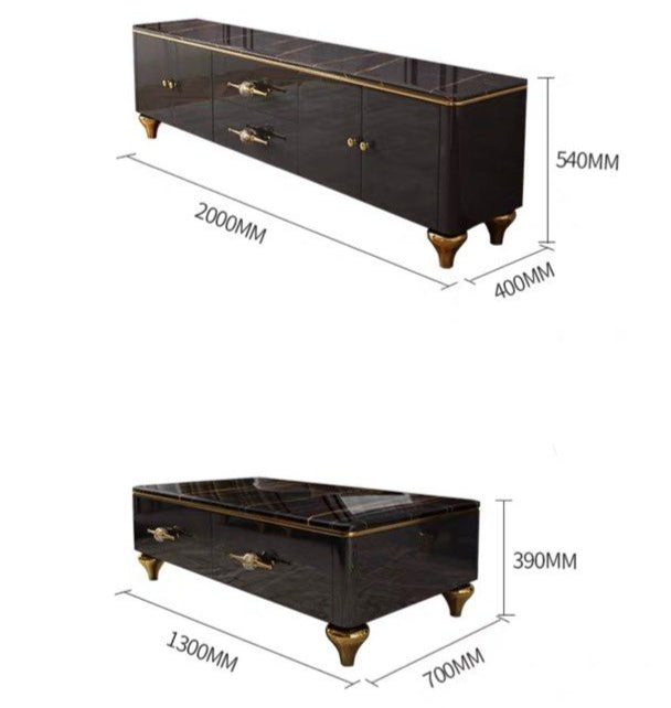 ELRAN Modern Sintered Stone TV Console
