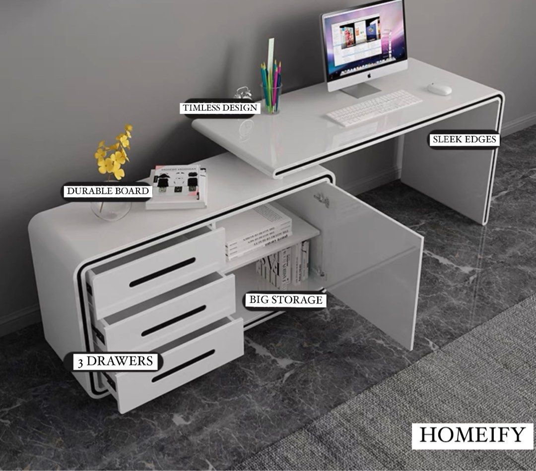 EVANOR Modern Rotatable Work Desk