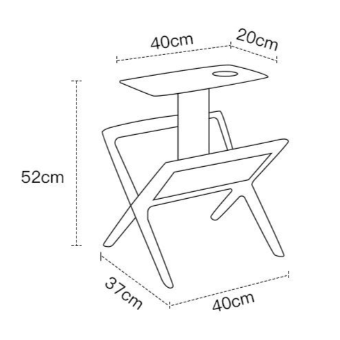 ZAPATA End Table With Mini Bookcase