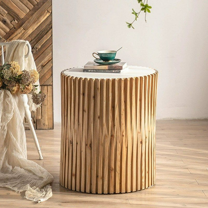 MARNEUS Rustic Storage Side Table
