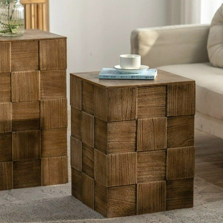 MARNEUS Rustic Storage Side Table
