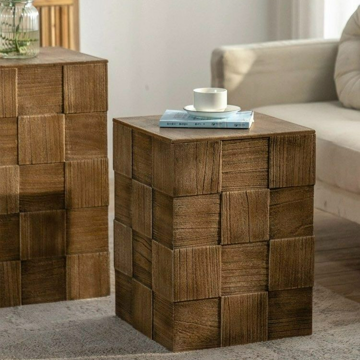MARNEUS Rustic Storage Side Table