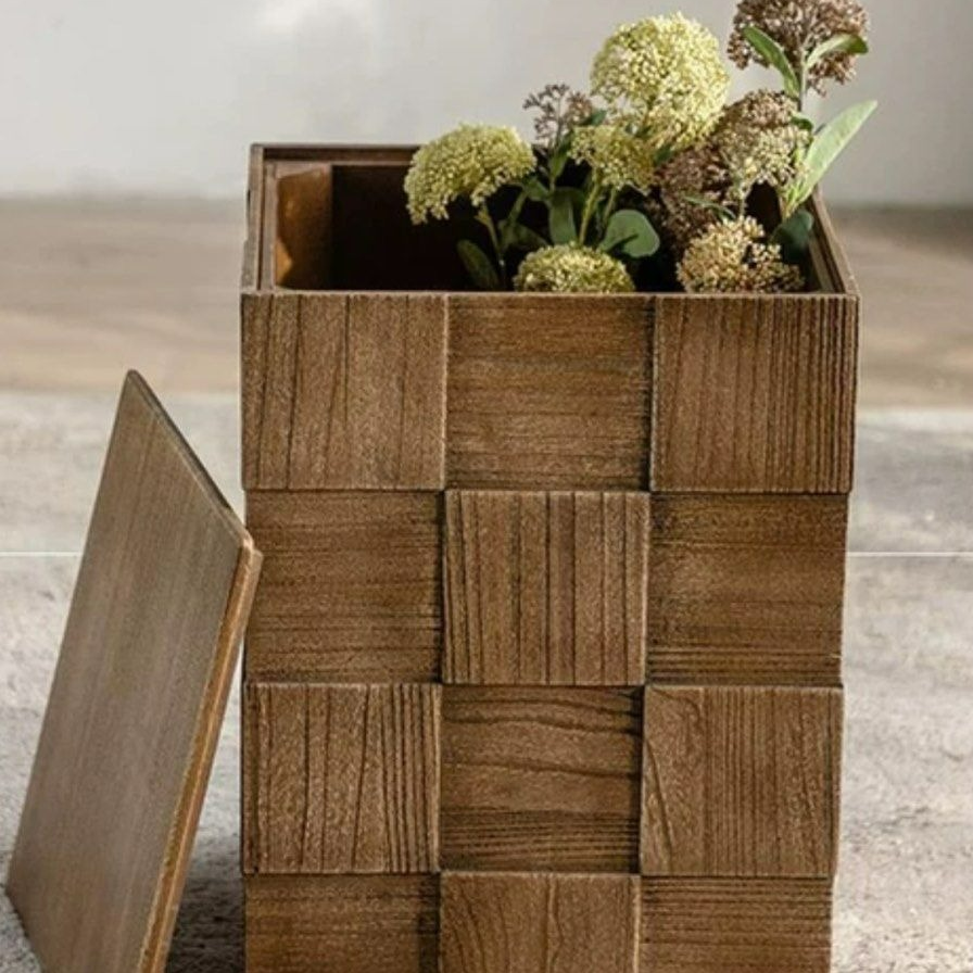 MARNEUS Rustic Storage Side Table