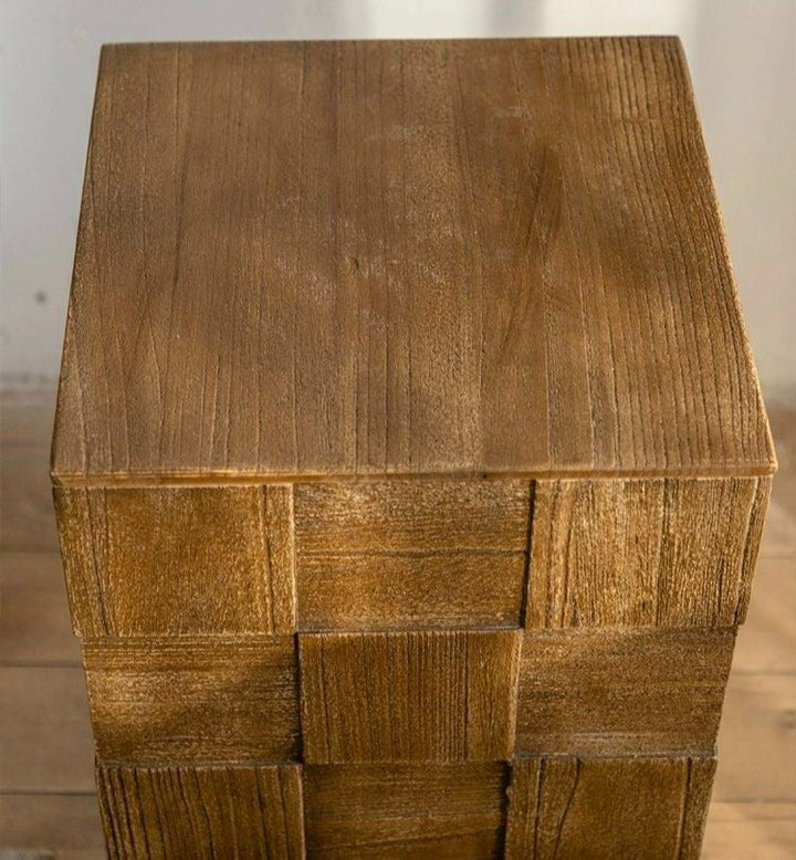 MARNEUS Rustic Storage Side Table