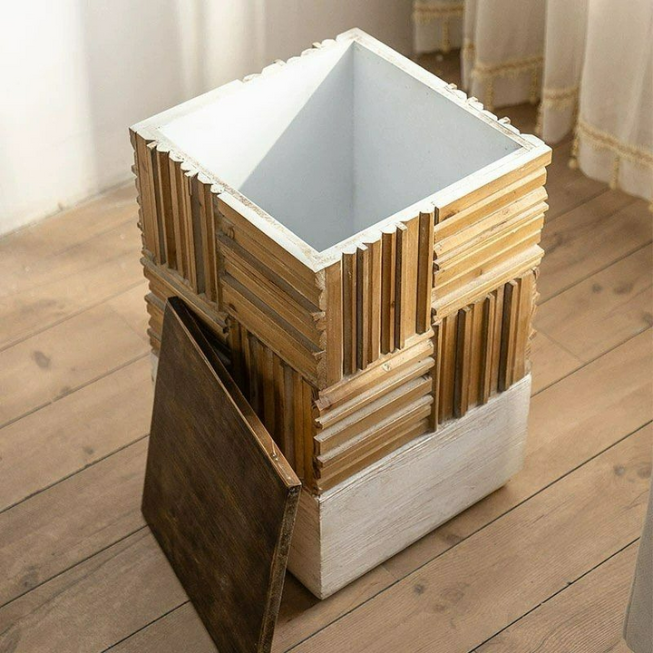 MARNEUS Rustic Storage Side Table