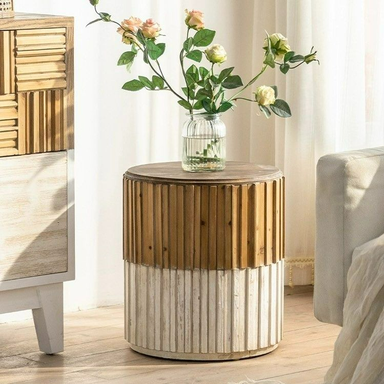 MARNEUS Rustic Storage Side Table