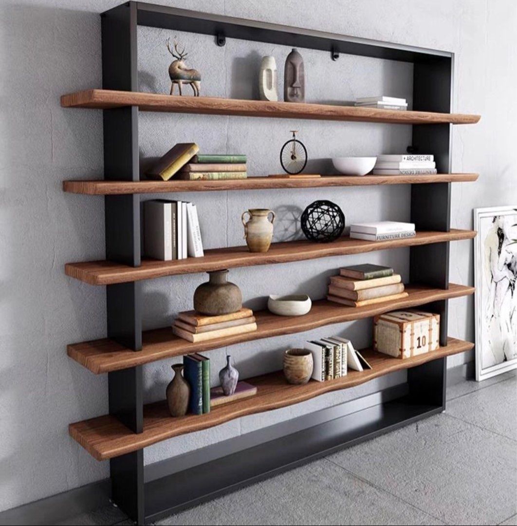 EUNICE Industrial Pine Wood Shelf