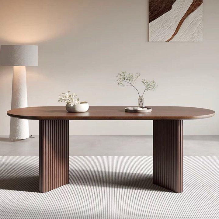 DRELE Modern Solid Wood Dining Table