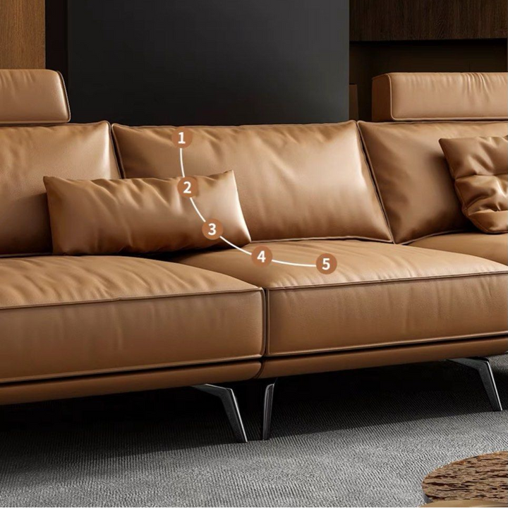 ELLINA Modern Genuine Leather Sofa