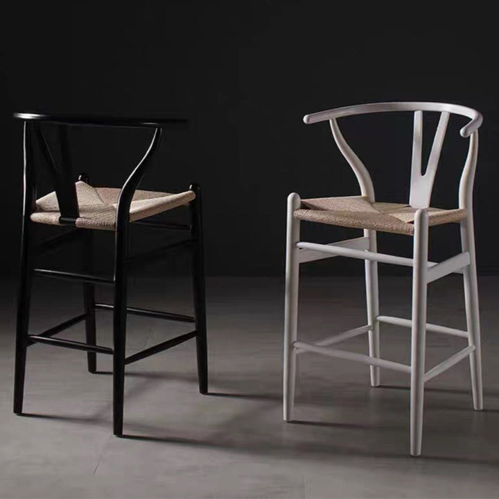EVERLY Rustic Wishbone Bar Stool