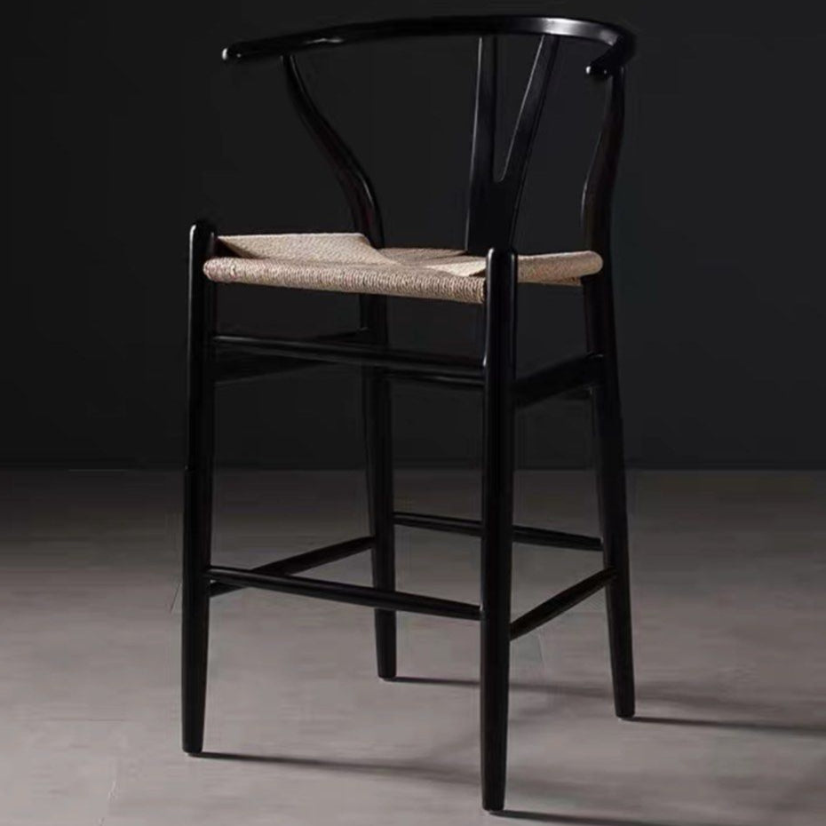 EVERLY Rustic Wishbone Bar Stool