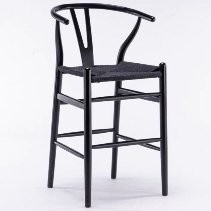 EVERLY Rustic Wishbone Bar Stool