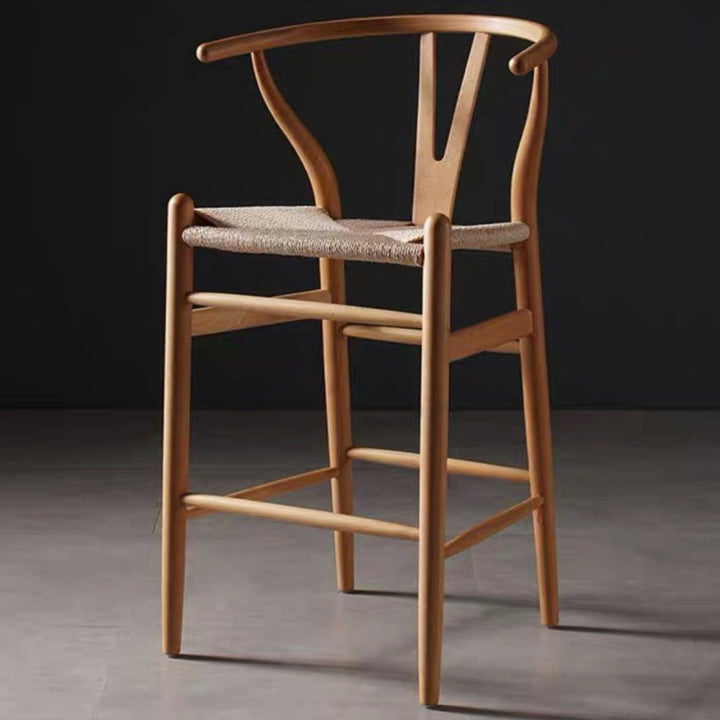 EVERLY Rustic Wishbone Bar Stool