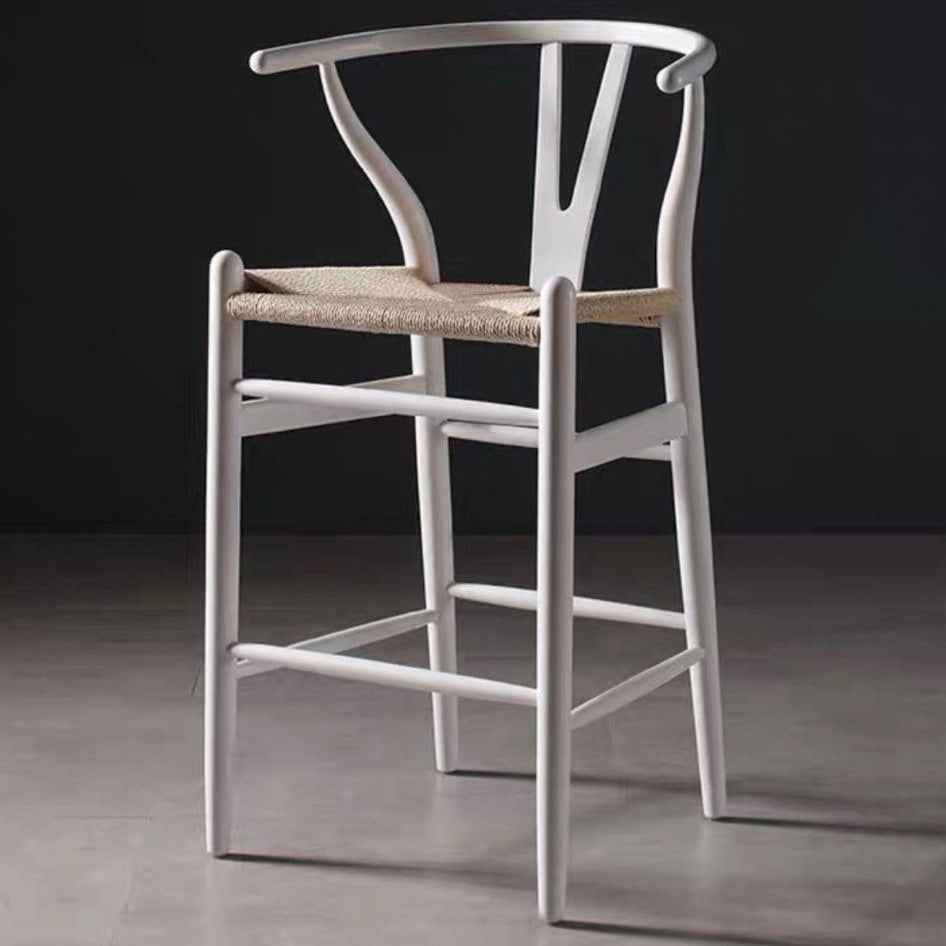 EVERLY Rustic Wishbone Bar Stool
