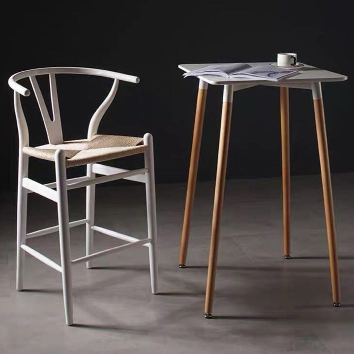 EVERLY Rustic Wishbone Bar Stool