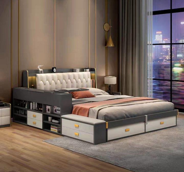 BELVA Modern Multi-Function Storage Bedframe