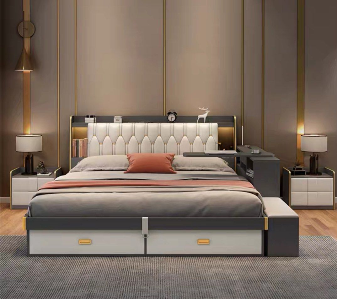 BELVA Modern Multi-Function Storage Bedframe