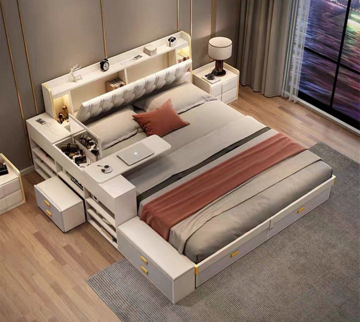 BELVA Modern Multi-Function Storage Bedframe