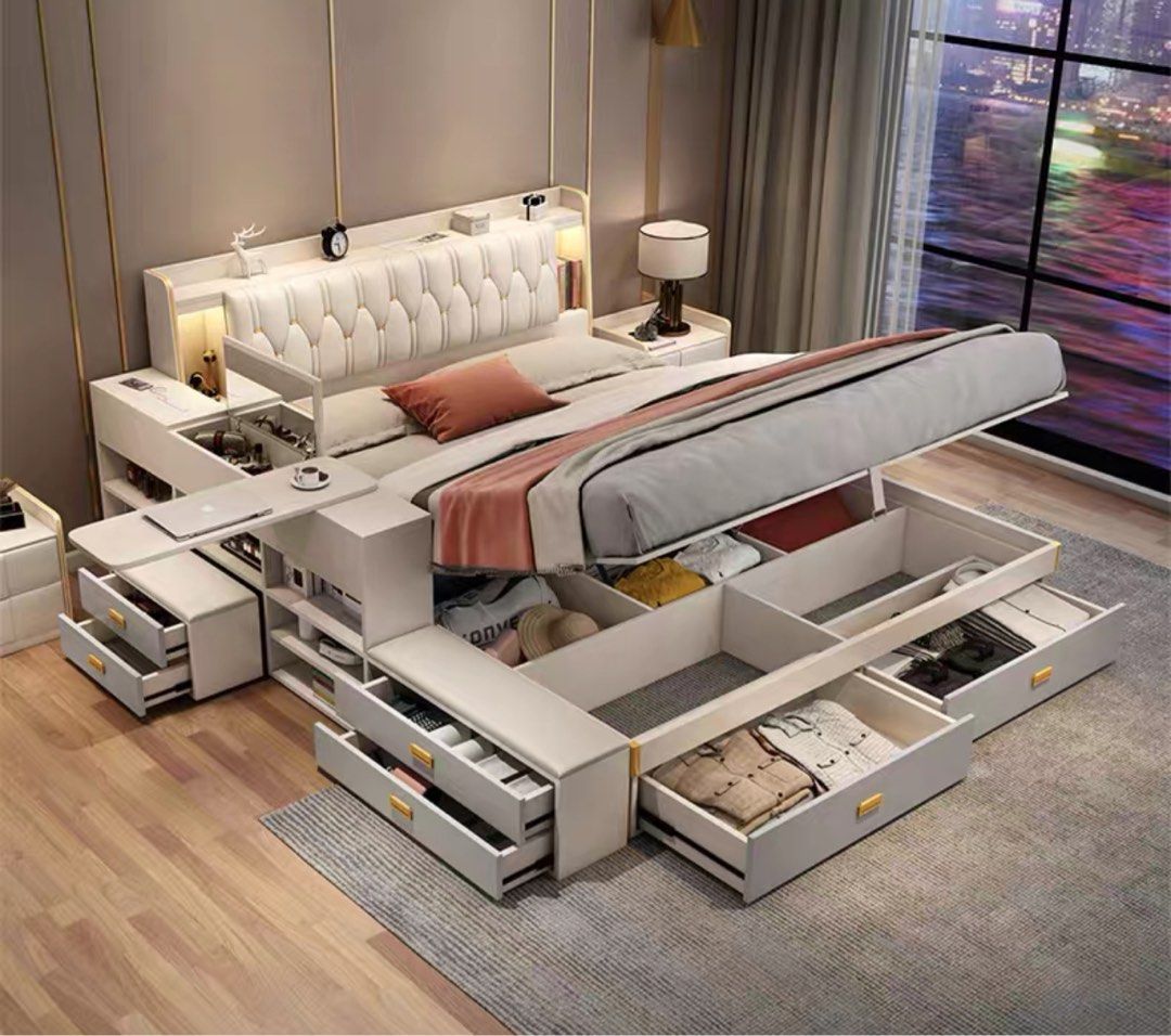 BELVA Modern Multi-Function Storage Bedframe