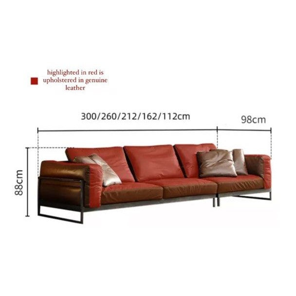 ELVARIS Modern Genuine Leather Sofa