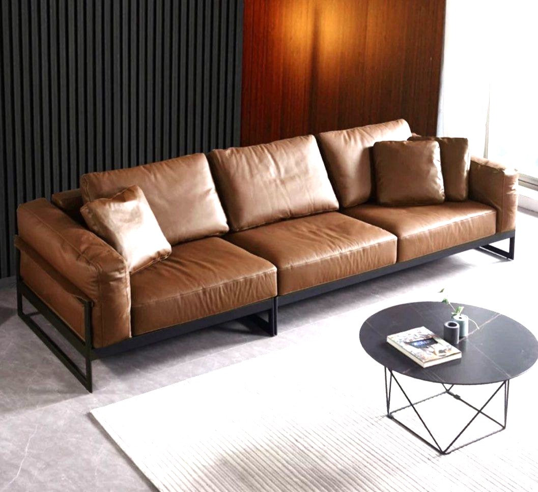 ELVARIS Modern Genuine Leather Sofa
