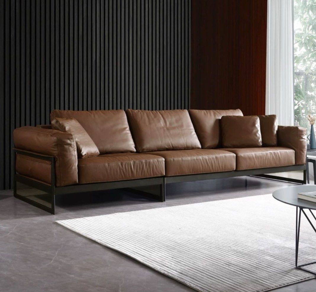 ELVARIS Modern Genuine Leather Sofa