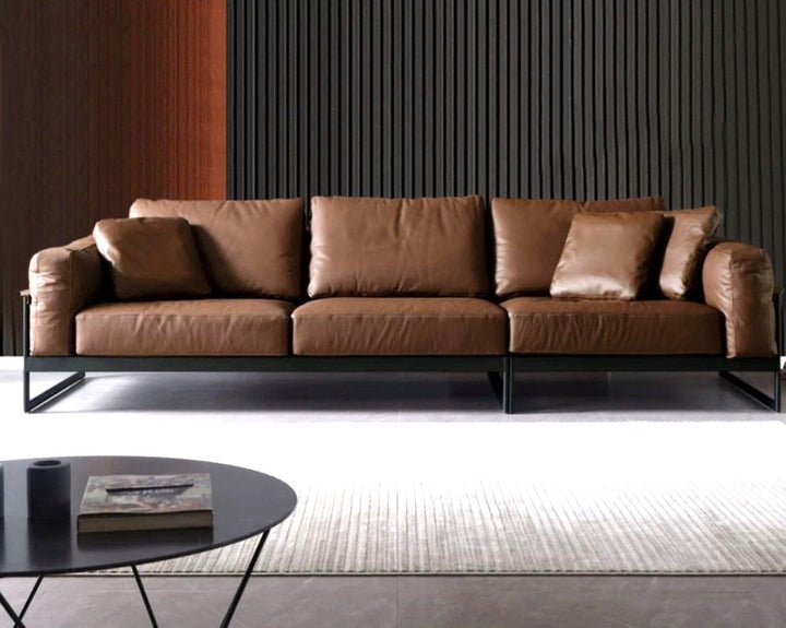 ELVARIS Modern Genuine Leather Sofa