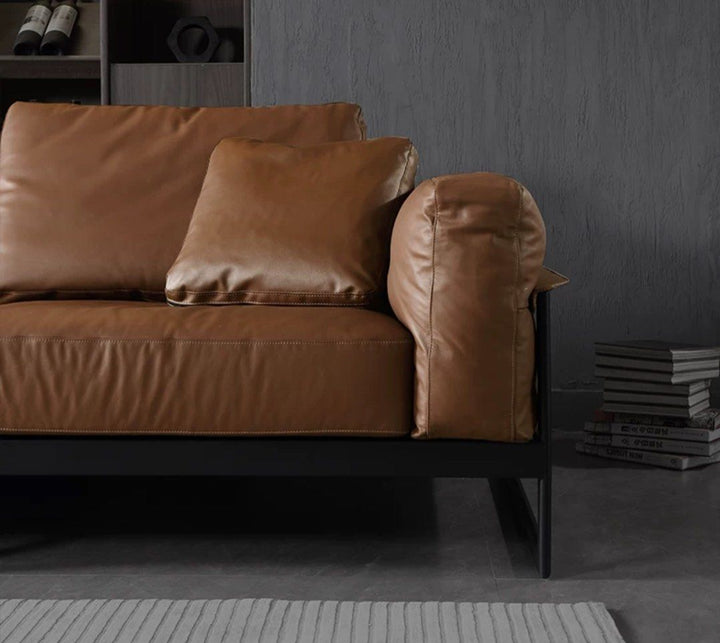 ELVARIS Modern Genuine Leather Sofa