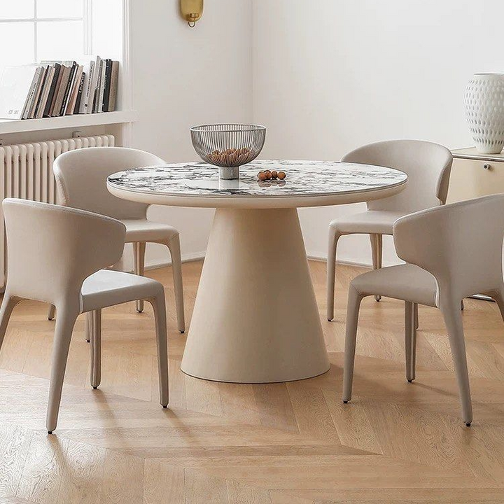 JOVAN Japandi Sintered Stone Round Dining Table
