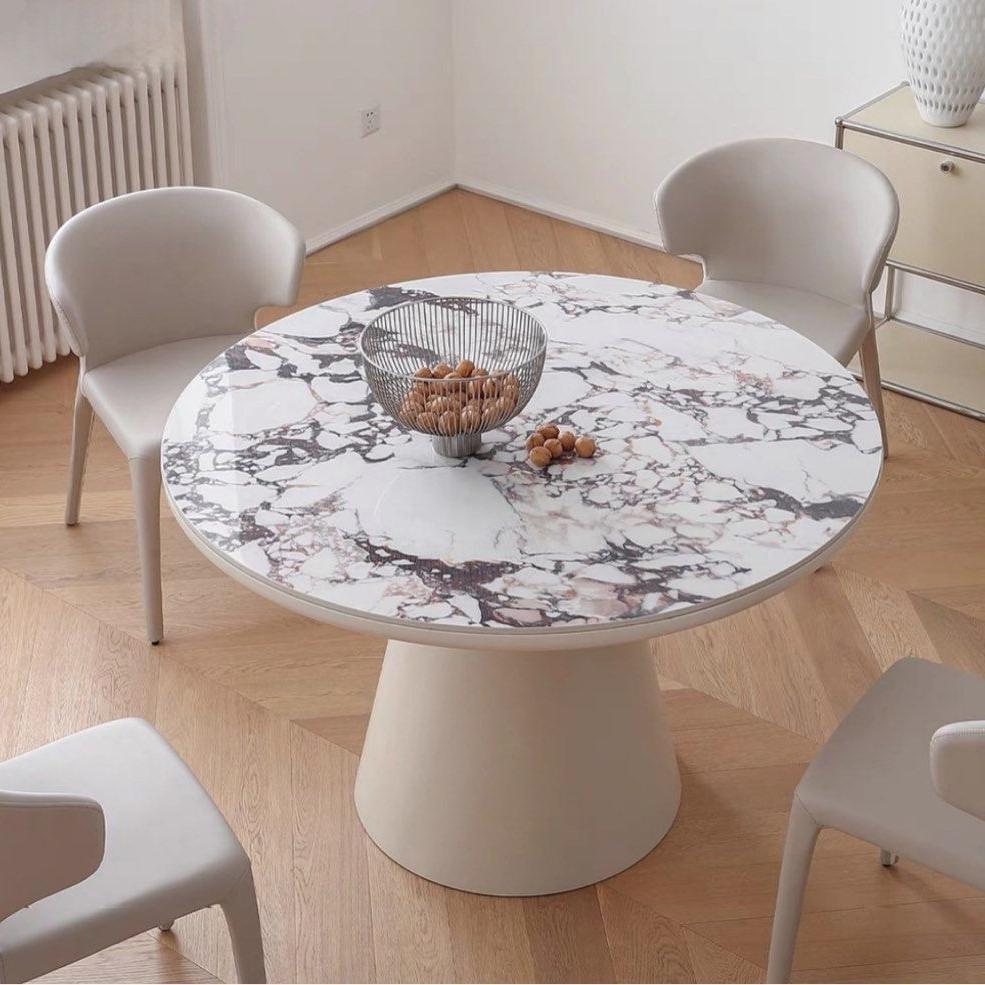 JOVAN Japandi Sintered Stone Round Dining Table