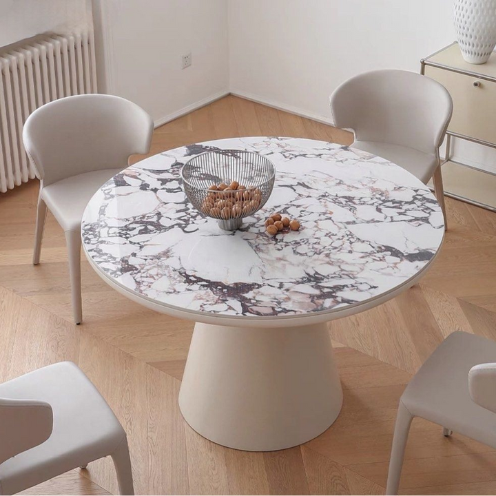 JOVAN Japandi Sintered Stone Round Dining Table