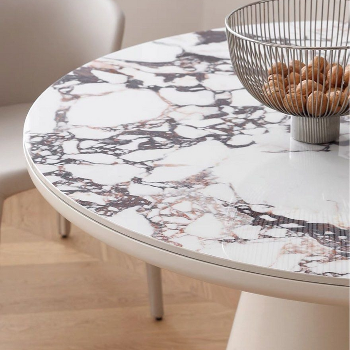 JOVAN Japandi Sintered Stone Round Dining Table