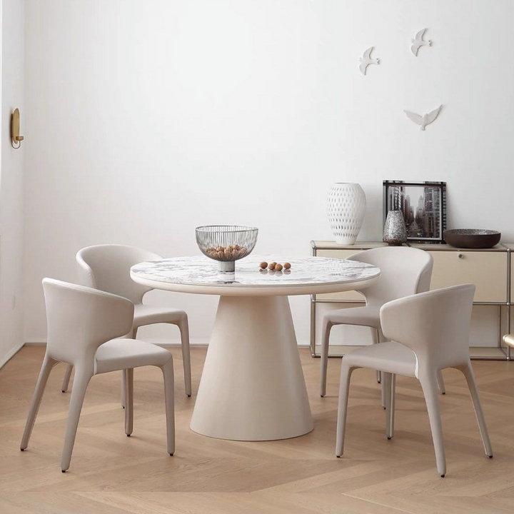 JOVAN Japandi Sintered Stone Round Dining Table