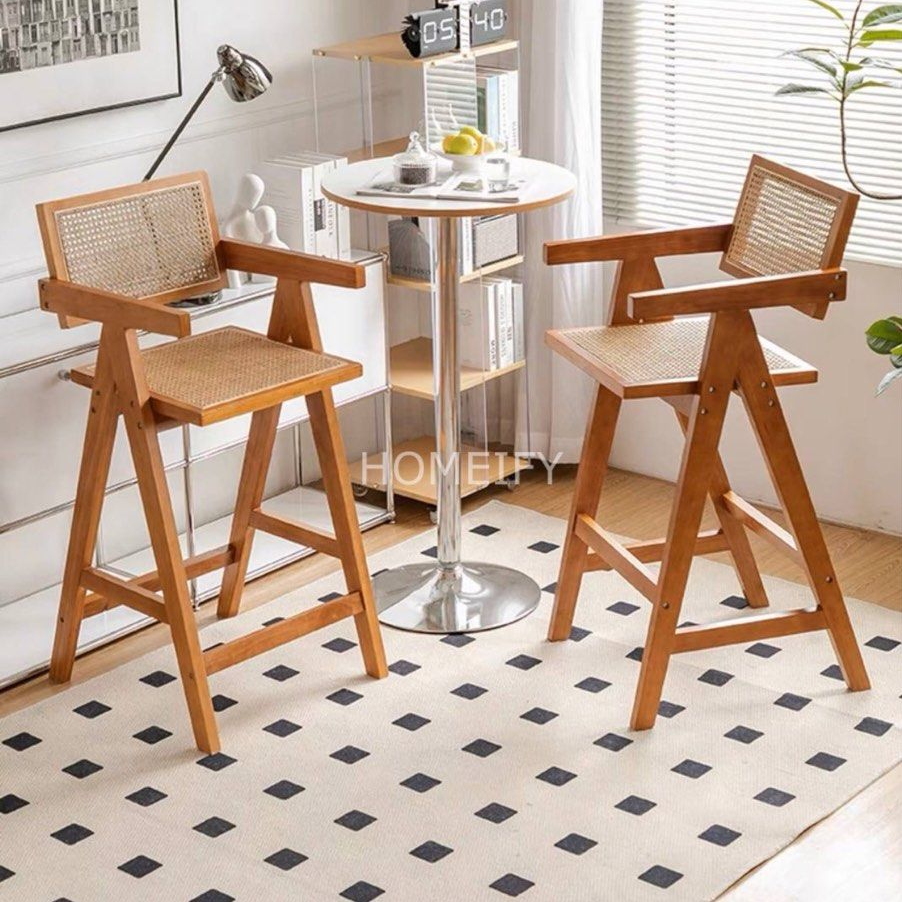 SANTAL Scandinavian Wood Bar Stool