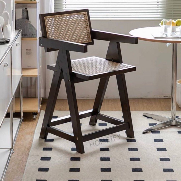 SANTAL Scandinavian Wood Bar Stool