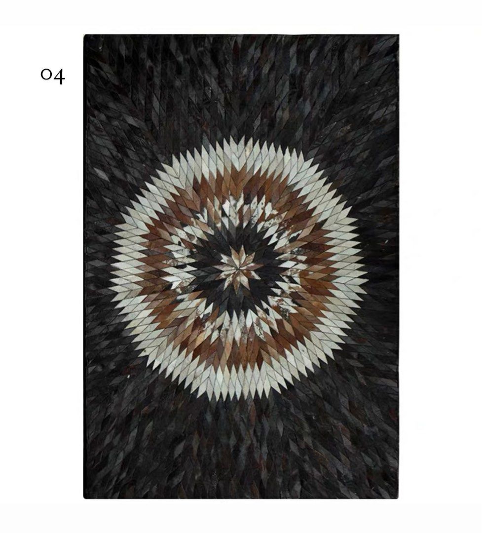FARA Modern Cowhide Leather Rug