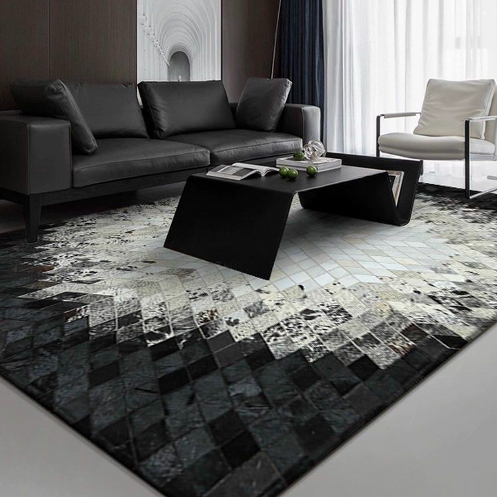 FARA Modern Cowhide Leather Rug