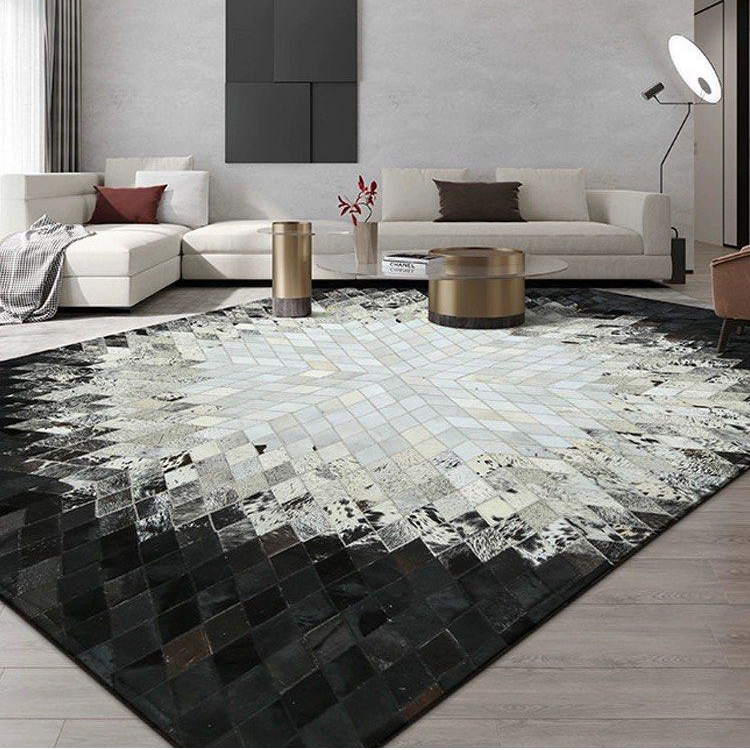 FARA Modern Cowhide Leather Rug