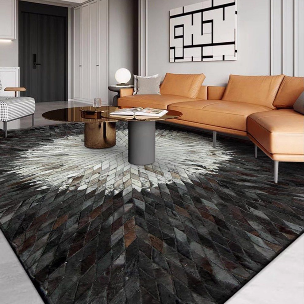 FARA Modern Cowhide Leather Rug