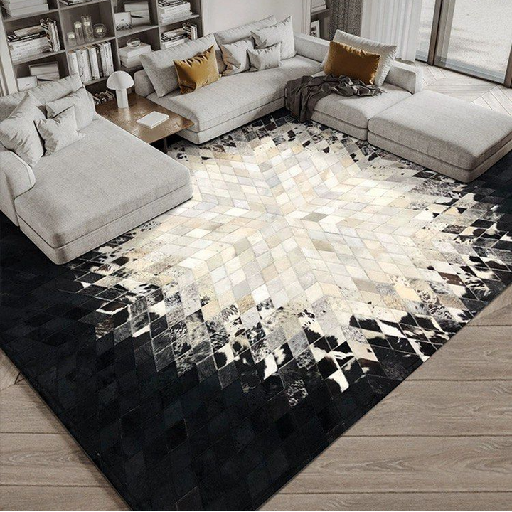 FARA Modern Cowhide Leather Rug