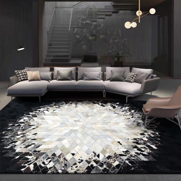 FARA Modern Cowhide Leather Rug