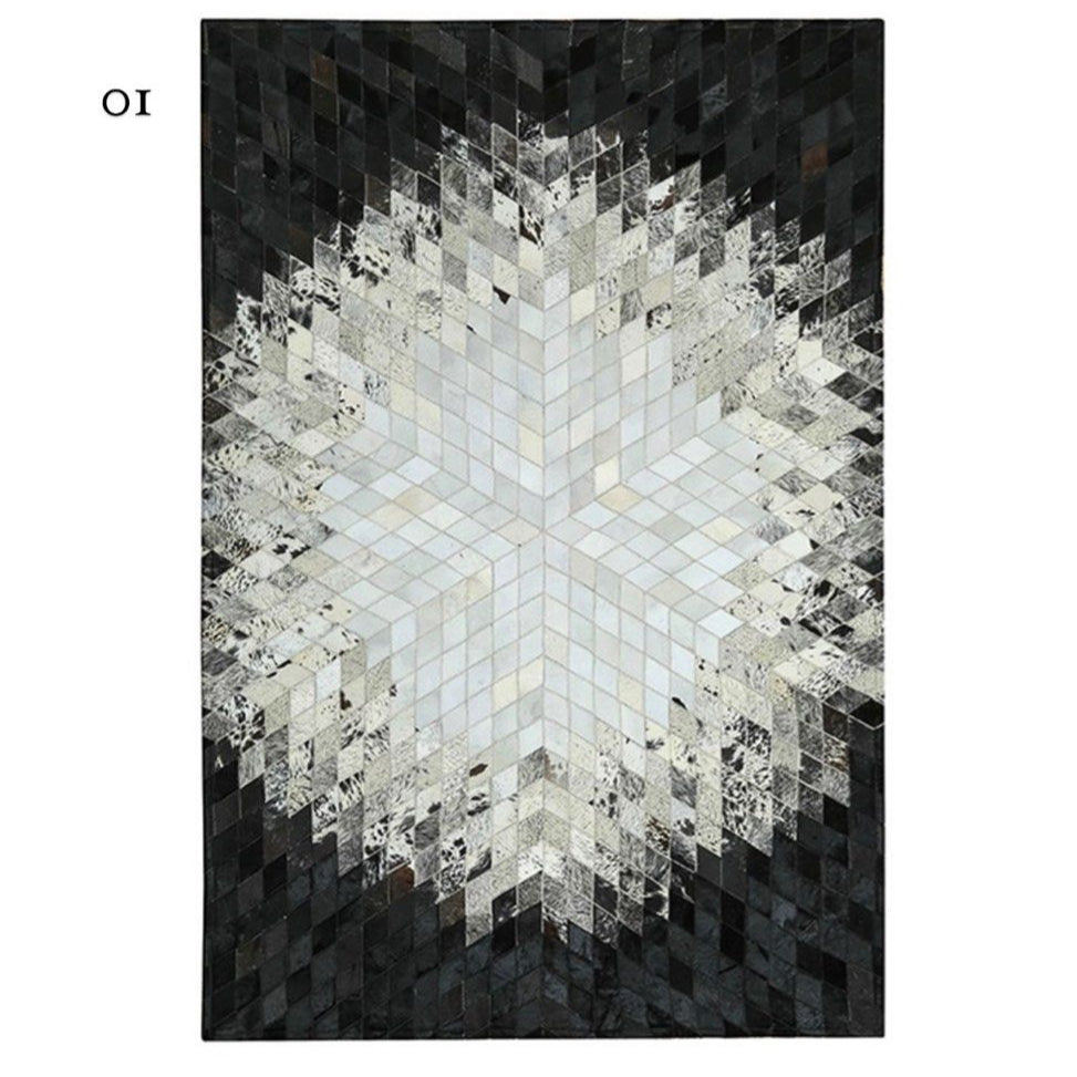 FARA Modern Cowhide Leather Rug