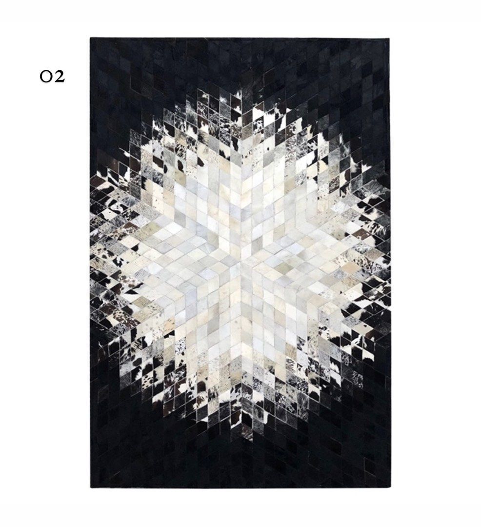FARA Modern Cowhide Leather Rug