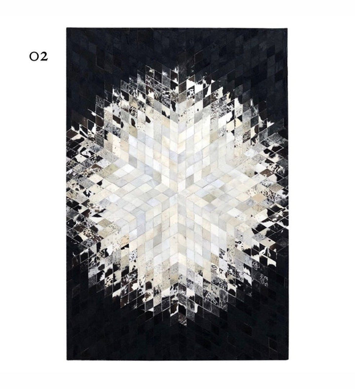 FARA Modern Cowhide Leather Rug