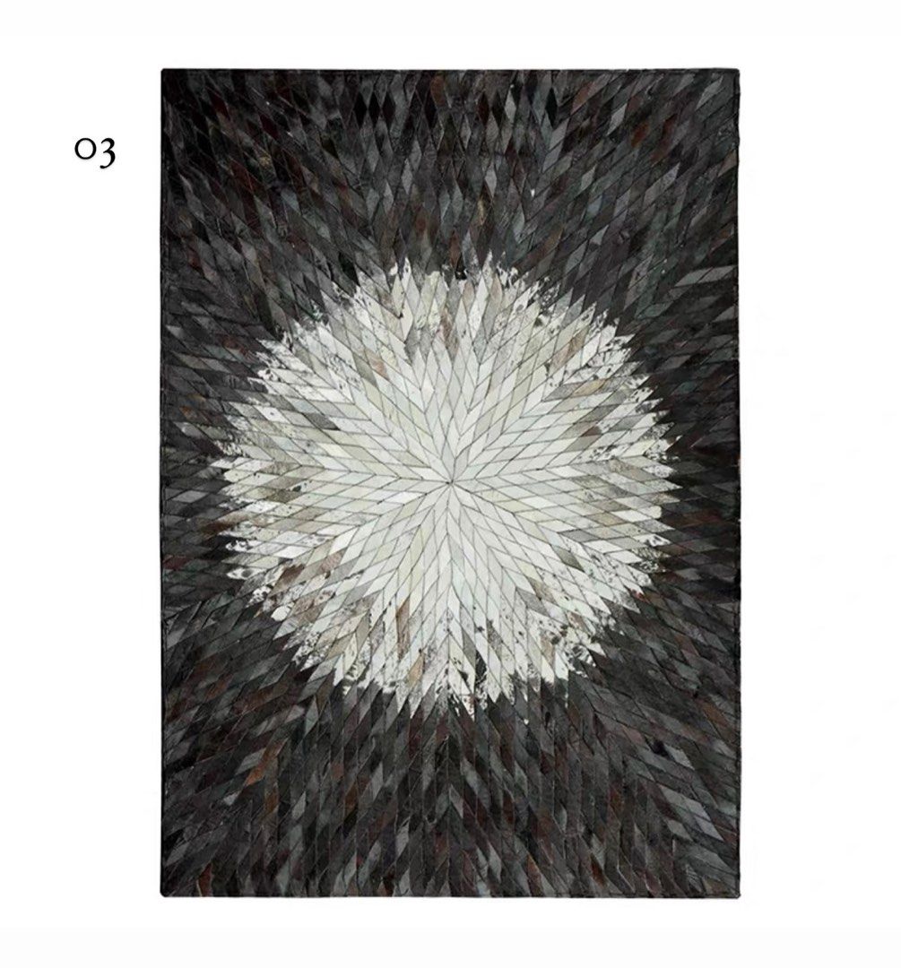 FARA Modern Cowhide Leather Rug