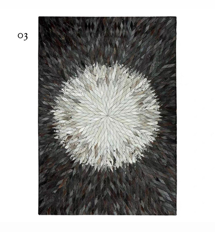 FARA Modern Cowhide Leather Rug