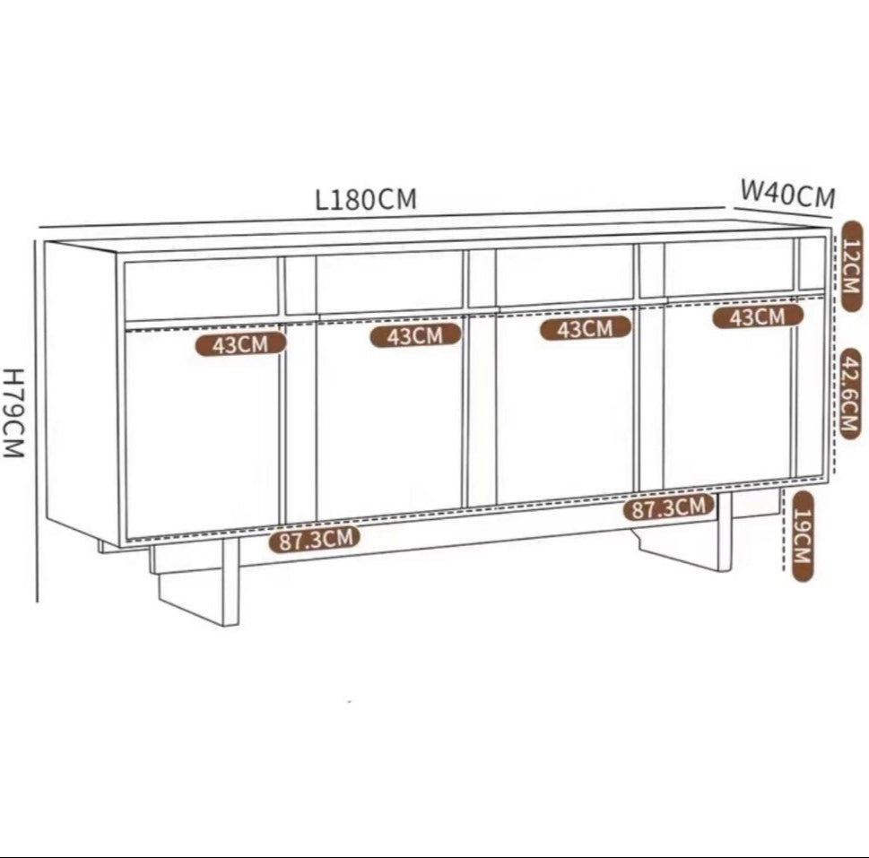ALBA Solid Wood Walnut Sideboard