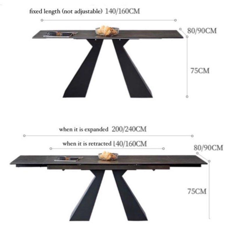 BLANCA Modern Extendable Sintered Stone Dining Table