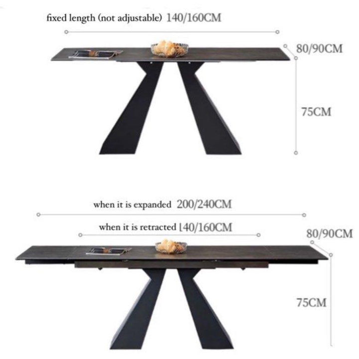 BLANCA Modern Extendable Sintered Stone Dining Table